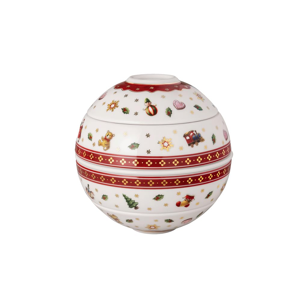 Villeroy & Boch – Toy's Delight La Petite Boule, Porcelain Tableware Set, Christmas Tableware, Bowl Set, 5 Pieces. Serving Set, 14 cm Ø, Dishwasher-Safe, Microwave-Safe, Multicoloured