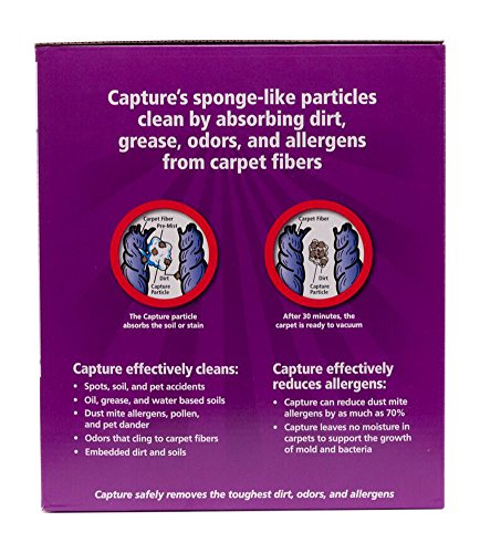 Capture Carpet Dry Cleaning Kit 250 - Resolve Allergens Stain Smell Moisture from Rug Furniture Clothes and Fabric, Mold Pet Stains Odor Smoke and Allergies Too