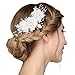 FAYBOX Handmade Bridal Silk Flower Hair Clips With Beads and Simulated Pearl Wedding Bridesmaid Accessories