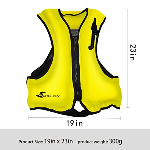 OMOUBOI Life Jacket Snorkel Vest Adult Inflatable Swim Snorkel Vest for