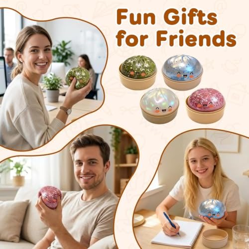 Giant Dumpling Squishies, Glitter Giant Squishies Dumpling Mystery, Anti-Stress Toy, Slow Rising Bao Bun Ball Anti Stress for Children and Adults