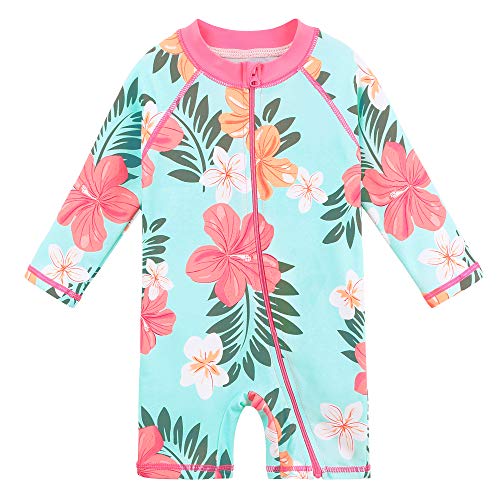 HUAANIUE-Baby-Girls-One-Piece-Swimsuit-Long-Sleeve-Swimwear-UPF-50-UV-Sunsuit-Cute-Icecream-Swimming-Kids-Wetsuit-Zipper-4-12Y-Swim-Clothes