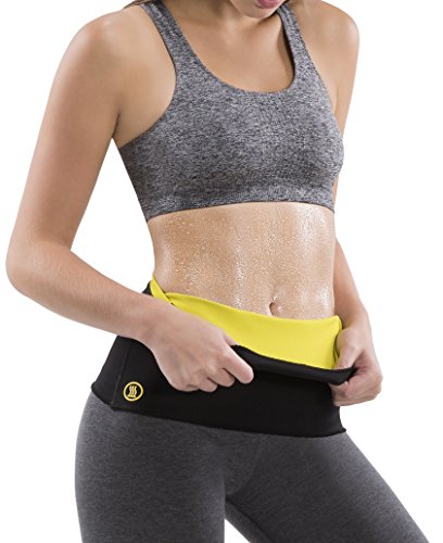 Hot Shapers Thermal Hot Sweat Belt for Women (Black, S)  Belly Fat Burner Sauna Wrap