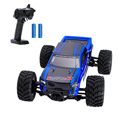 Distianert 1/12 4WD Electric RC Car Monster Truck RTR with 2.4GHz Radio Remote Control/Crazy Speed 30MPH/2 Sets of Rechargeable Batteries Best RC Buggy for On-road and Off-road Racing Rock Crawling