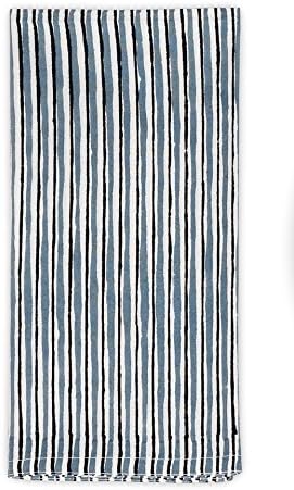 Set of 4 Handmade Organic Cloth Table Napkins (Tribal Stripe Steel)