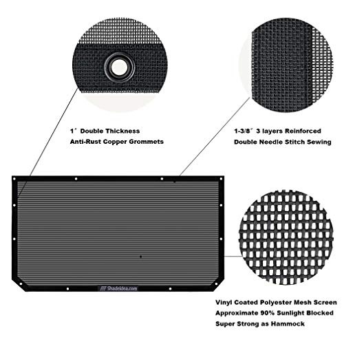 Shadeidea Sun Shade for Jeep Wrangler JL Unlimited 2 Door and 4 Door (2018Current) FrontBlack