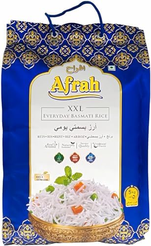 Vvip Sella Rice Afrah VVIP Everyday XXL Basmati Rice 5 KG: Premium Aromatic Long-Grain ...