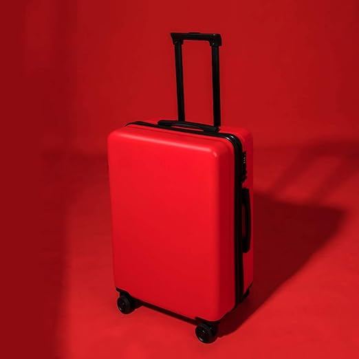 red hardside luggage
