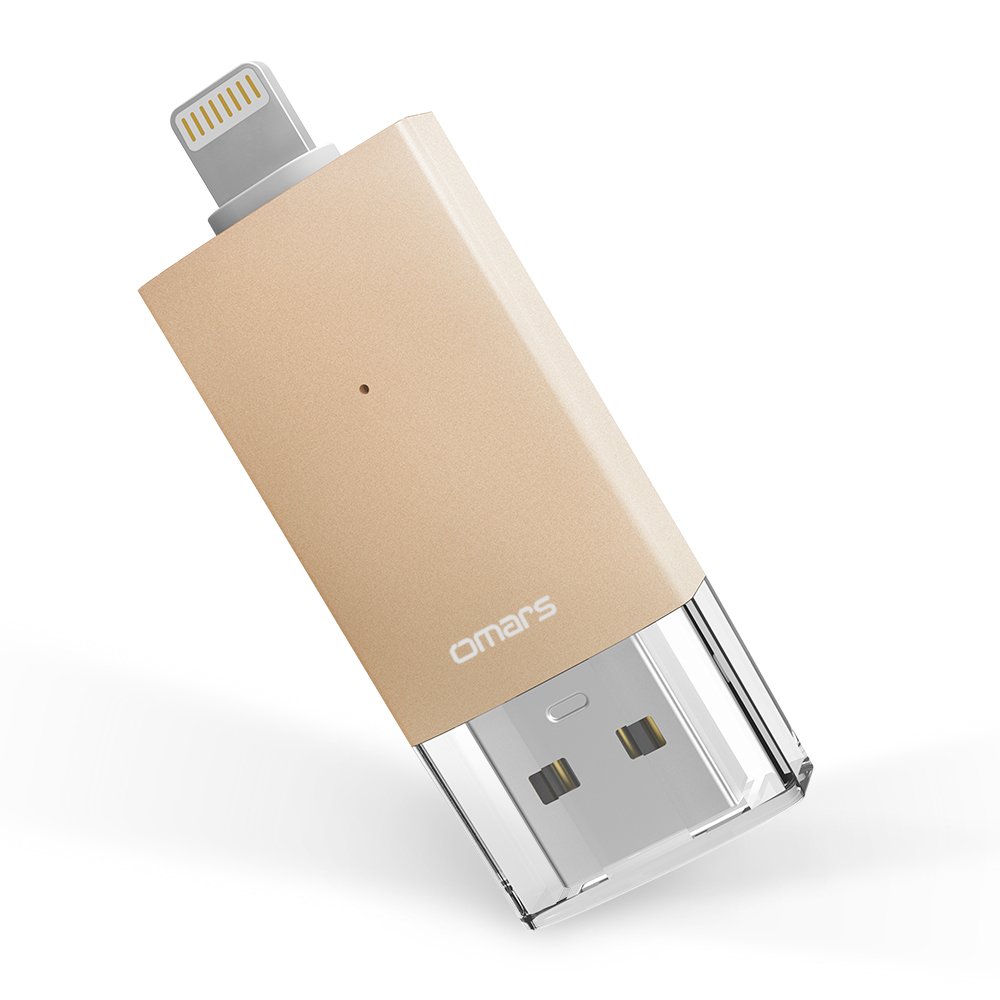 Memoria USB 3.0 Para iPhone ios Flash Drive 128GB OMARS® [ Certificado MFI de Apple] Pendrive Memoria Externa Para iPad...