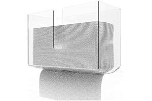 Cq acrylic Wall Mount Paper Towel Dispenser,Clear Folded Paper Towel Holder for Bathroom Toilet and Kitchen,Suitable for Z-fold, C-fold or Multi-Fold Paper Towels,Pack of 1