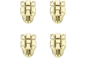 Hardware Buckle Kit, 4 Pack Chest Latches Hardware Gold Hasp Latch Vintage Luggage Latch Chest Trunk Latch (Gold)