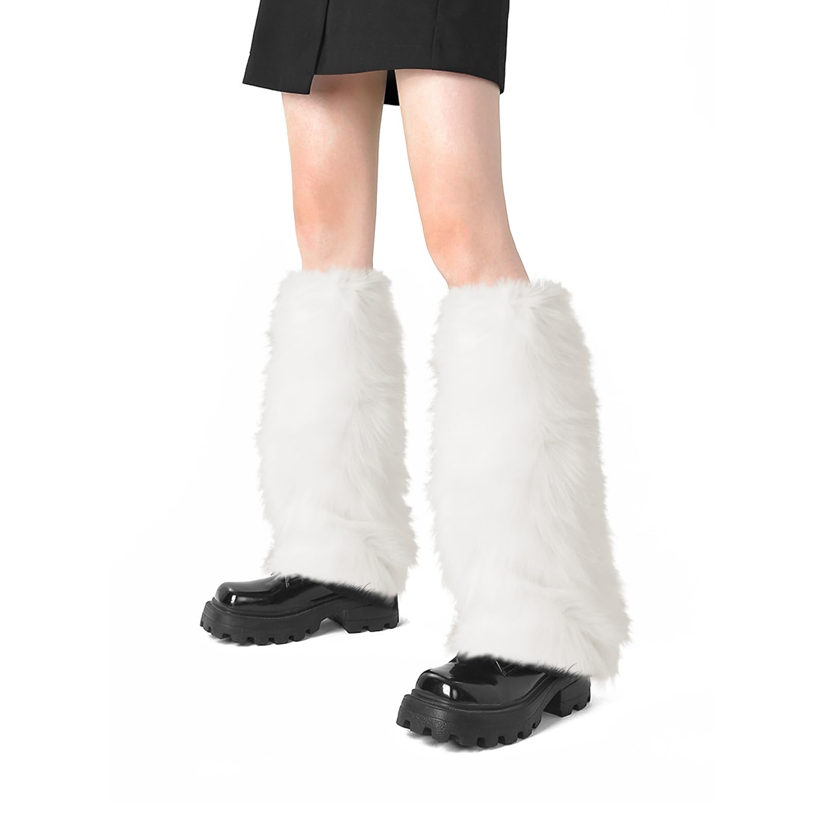 Photo 1 of *USED/DIRTY** XEPST Faux Fur Fuzzy Leg Warmers Furry Boot Covers for Women, Warm Fuzzy Boot Cuff Boot Sleeves Leg Warmers for Party Costumes - White