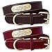 Beirui Genuine Leather Personalized Dog Collars with Nameplate ID Tags, Custom Dog Collars Engraved for Medium Large Dogs,Rich Brown,M(1.2