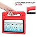 MoKo Case for Amazon Fire HD 10 Tablet (7th and 9th Generation, 2017 and 2019 Release) 10”, Kids Shock Proof Convertible Handle Light Weight Super Protective Stand Cover Case for Fire HD 10, RED