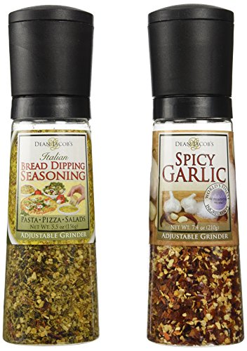 Dean Jacob's Grinder Set - Spicy Garlic and Italian Bread Dipping Seasoning