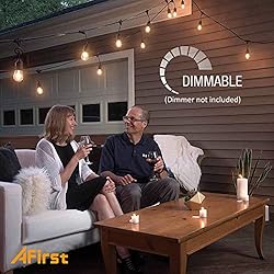 Afirst Outdoor Edison String Lights 48FT - Patio