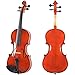 ADM 1/2 Half Size Handcrafted Solid Wood Student Acoustic Violin Starter Kits(Hard Case, Rosin, Shoulder Rest, Tuner, Violin Bow, Fingerboard Sticker), Red Brown