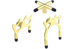 MEISO Pool Cue Brass Bridge Heads Snooker Set of 3, Pool Cue Rack Head Bracket Gold