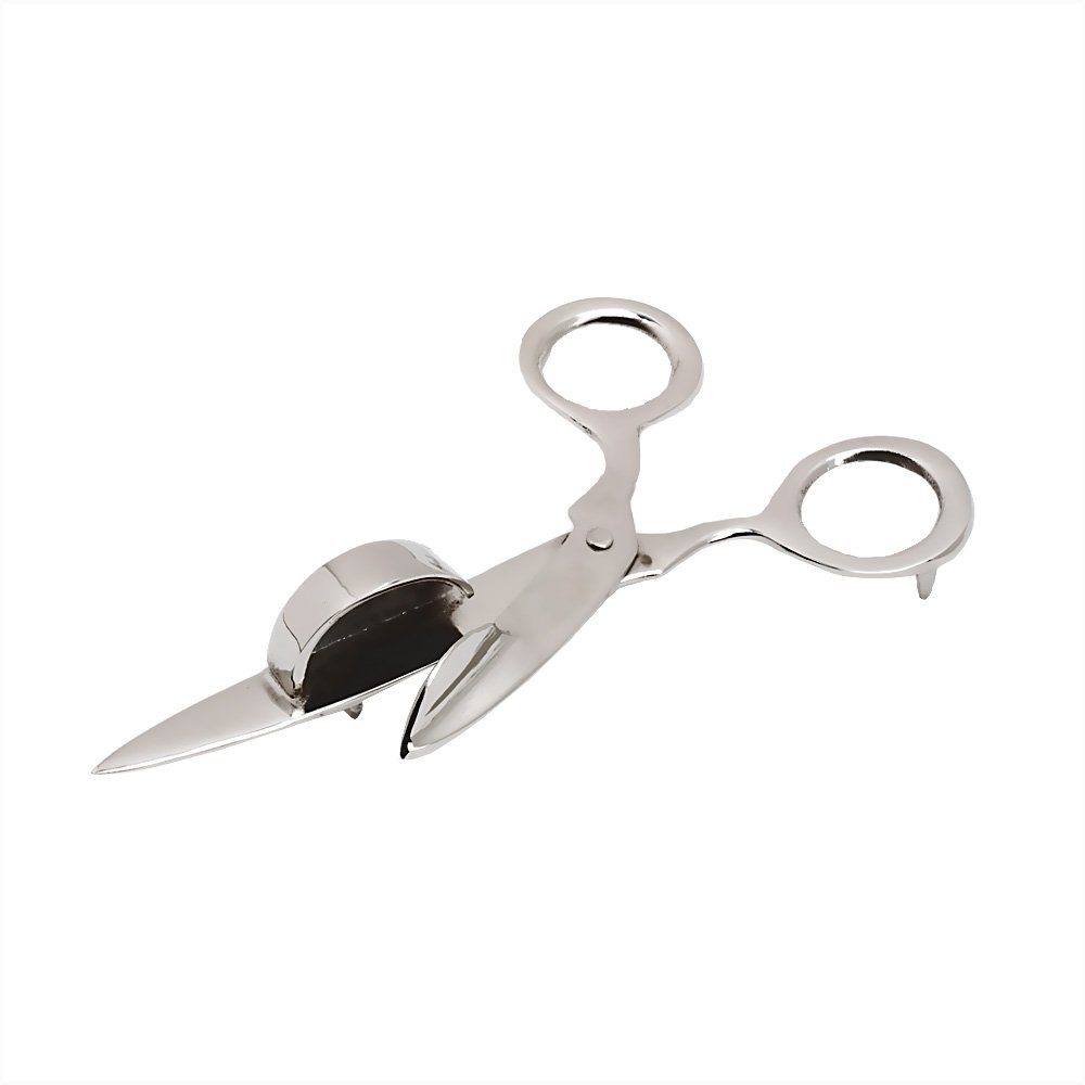 NKlaus Wick Trimmer Silver Plated Wick snuffing Scissors Candle snuffing Scissors Light Cleaning Scissors Length 15cm 2698