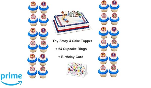Toy Story 4 Cake Topper Set Cupcake 24 Pieces Birthday Supplies