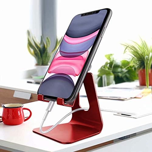 Adjustable Cell Phone Stand, CreaDream Phone Stand, Cradle, Dock, Holder, Aluminum Desktop Stand Compatible with iPhone Xs Max Xr 8 7 6 6s Plus 5s Charging, Accessories Desk,All Smart Phone-Red 2 51XfddGSbRL. AC