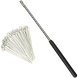 OESS Reusable Inoculating Loop with 50pcs 10uL Nichrome Needle Tips Inoculation Loop for Bacterial Tissue Culture