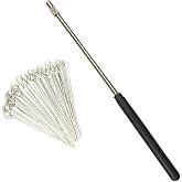 OESS Reusable Inoculating Loop with 50pcs 10uL Nichrome Needle Tips Inoculation Loop for Bacterial Tissue Culture