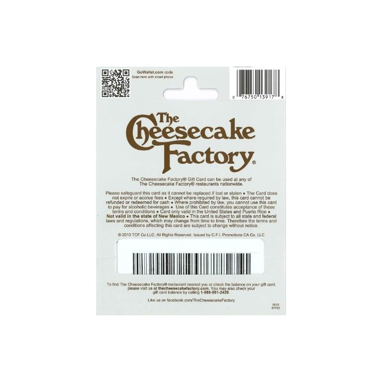 The Cheesecake Factory Gift Card updatedproducts