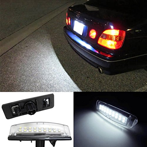 iJDMTOY Super Bright 18-SMD OEM Replacement LED License Plate Light Lamps For Lexus IS300 GS300 GS400 GS430 ES300 ES330 RX330 RX350 Toyota Prius, etc