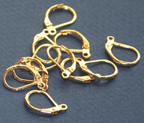 100 pcs of Gold plated leverback earwire 10X15mm