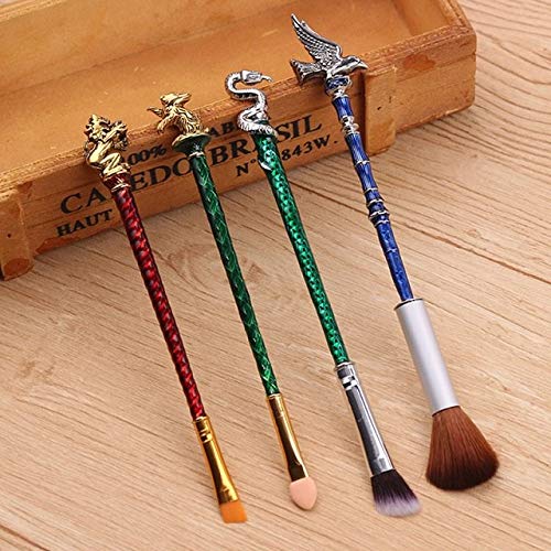 Best Quality - H P - Hogwarts Magic School Badge Makeup Brushes Set Gryffindor/Hufflepuff/Ravenclaw/Slytherin Animal Cosmetics Pro Makeup Tool Kit - by Olwen Shop - 1 PCs