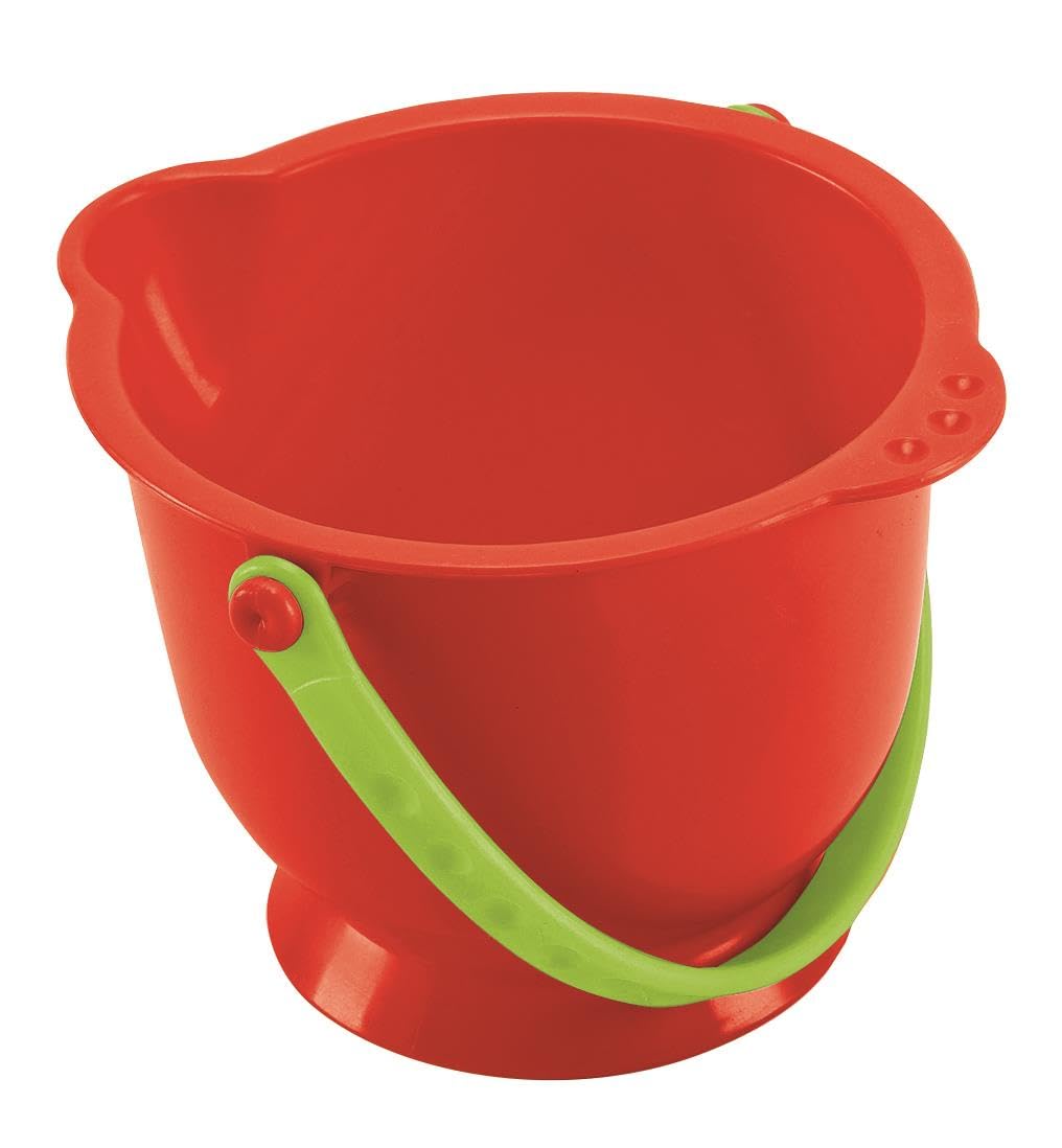 Hape Small Bucket, Beach Toy/Sand Toy, Red, for Kids 18 Months and Up