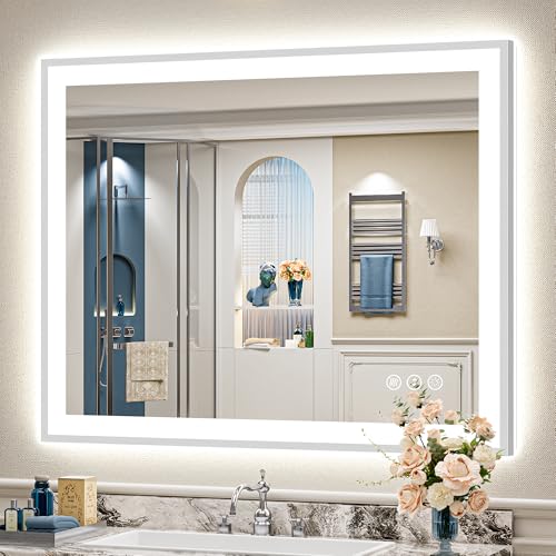 AWANDEE Brushed Nickel LED Bathroom Mirror Lights
