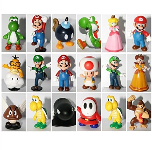 18PCS Super MarioBros 1-2.5"Toy Doll Super Mario Brothers Funny Collectible PVC toy