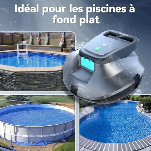 (Upgrade 2026) Pondee X1 Wireless Pool Robot, Above-Ground Pool Vacuum with 120 Min Autonomy, Automatic Parking, Quick Charge 2.5 Hours, for Above Ground and Buried Pools up to 80 m²