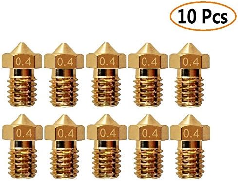 CHPOWER V6 Nozzle 0.4mm for E3D Brass Extruder Print Head Fun Pack for E3D Makerbot - Pack of 10