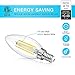 SHINE HAI Candelabra LED Filament Bulbs 40W Equivalent, 4000K Neutral White Chandelier B11 LED Bulb E12 Base Decorative Candle Light Bulb, Pack of 6