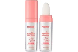 PAQIMAN Glitter Powder Highlighter Makeup, Body Brightens the Natural Three-dimensional Face Blusher Patting Powder Highlighter. (01# White moonbeam)