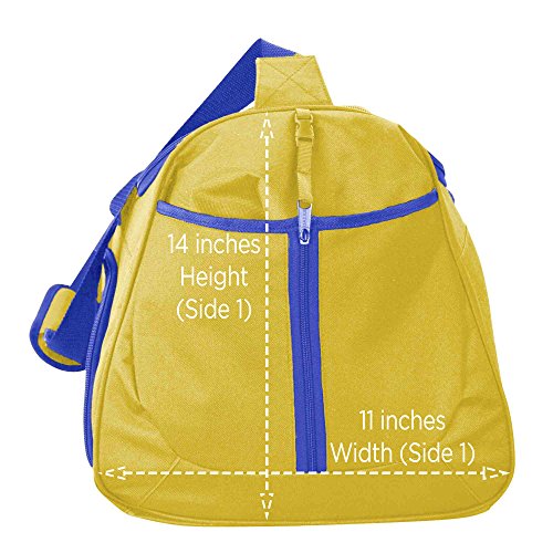 DALIX 24" The Dagger Basketball Duffle Bag Sports Shoe Ball Holder Duffel w Shoulder Strap and Water Bottle Holder (Gold-Royal-Blue) - Thumbnail 4