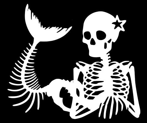 Mermaid Skeleton Decal Sticker Vinyl