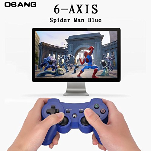 PS3 Controller Wireless Dualshock3 - OUBANG PS3 Remote,Best DS3 Joystick Gift for Kids Bluetooth Gaming Sixaxis Control Gamepad Game Accessories for PlayStation3 with Micro Cable(Blue)