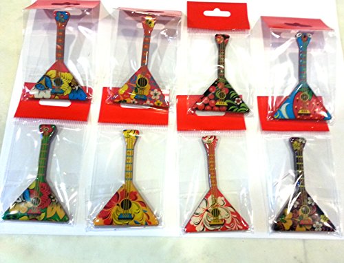 Set of 3 Magnets Traditional Russian Balalaika / musical instrument