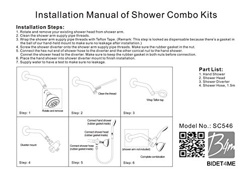 Bidet4me SC-546 Quality Hand Held Bidet Value Pack