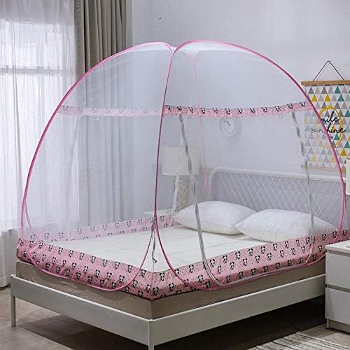 Aysis Foldable Mosquito Net for Double Bed (King Size) - Pink