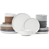 Famiware Milkyway 24-Piece Stoneware Dinnerware Set, Multi-color | Plates and Bowls for 8, Dishes Set for Everyday &amp; Formal Use, Microwave &amp; Dishwasher Safe, Chip &amp; Scratch Resistant