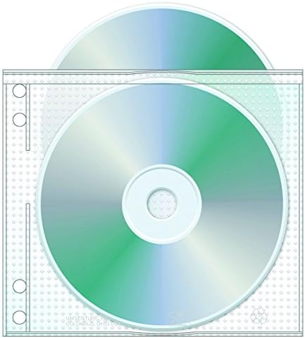 4 Hole Top Load CD/DVD Page, 5.625" x 5" - Pack of 100 (White)