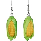 Cute Funny Vegetable Earrings Acrylic Realistic Pickle Earrings Cucumber Garlic Corn Cabbage Kawaii Dangle Drop Earrings