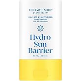 THE FACE SHOP Hydro Sun Barrier Moisturizer SPF 45, Daily Hydrating Facial Sunscreen & Moisturizer, for Oily Skin, Formulated with Calendula & Niacinamide, No White Cast, 1.69 Fl. Oz.