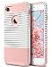 ULAK iPhone 7 Case, Colorful Series Slim Fit Hybrid Dual Layer Scratch Resistant Hard Back Cover Shock Absorbent TPU Bumper Case for Apple iPhone 7 4.7 inch, Rose Gold/Black Stripe primary