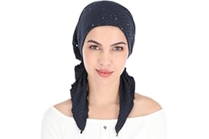 Madison Headwear Pretied Head Scarves for Women Featuring A Unique Sparkly Foil Finish and Stretchy Ribbed Fabric